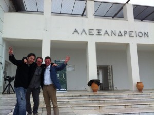 Het begin Olympolis art & music projekt april 2013 met tasos,peter,eddy